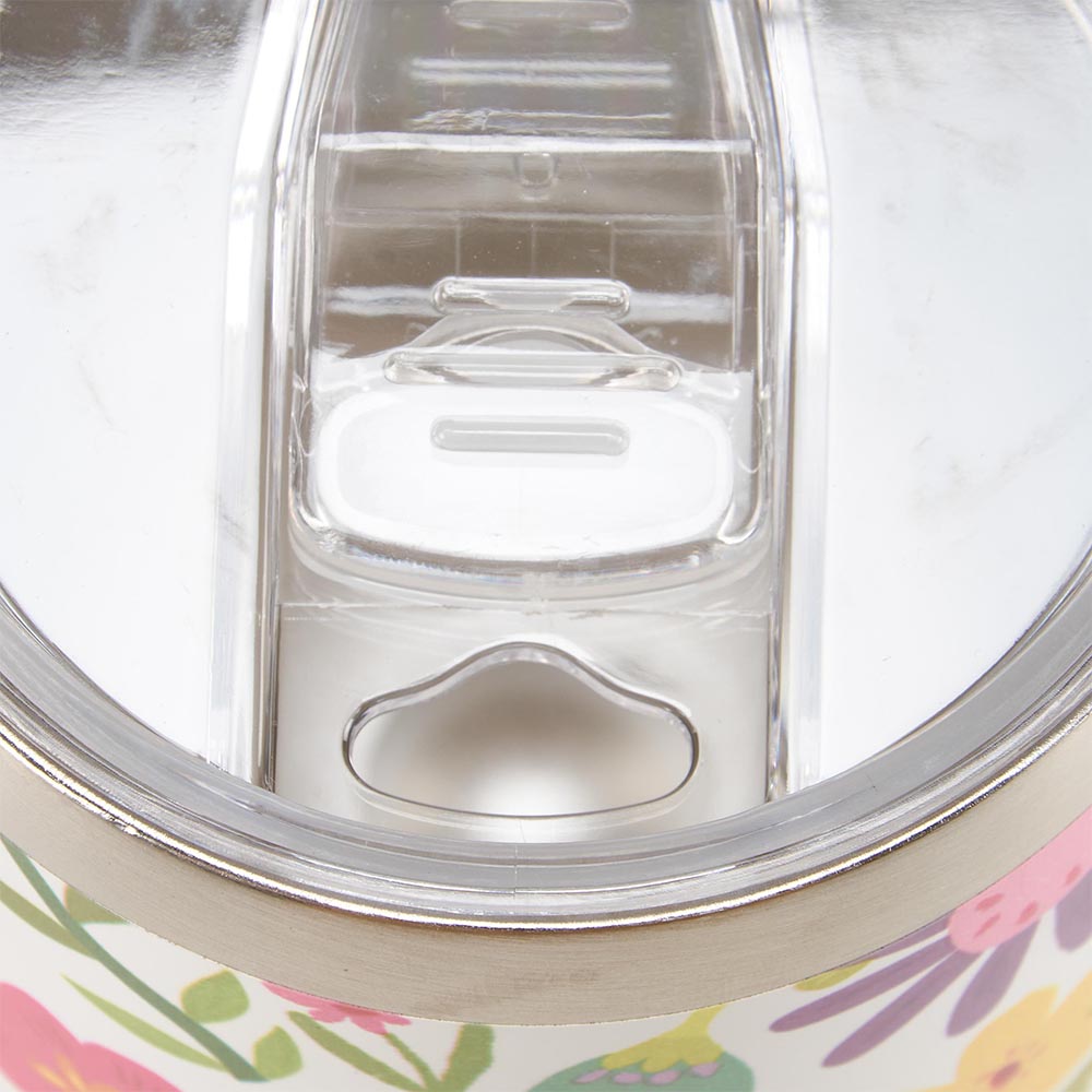 Happy Flowers Wine Tumbler With Cute Floral Pattern