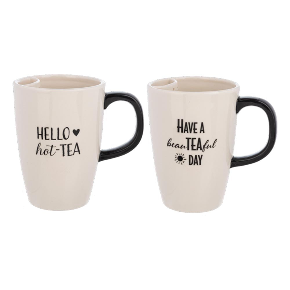 Have A Beau-Tea-Ful Day Large Tea Mug With Tea-Bag Holder