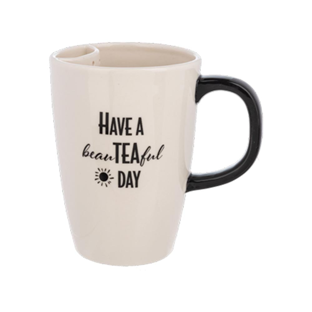 Have A Beau-Tea-Ful Day Large Tea Mug With Tea-Bag Holder