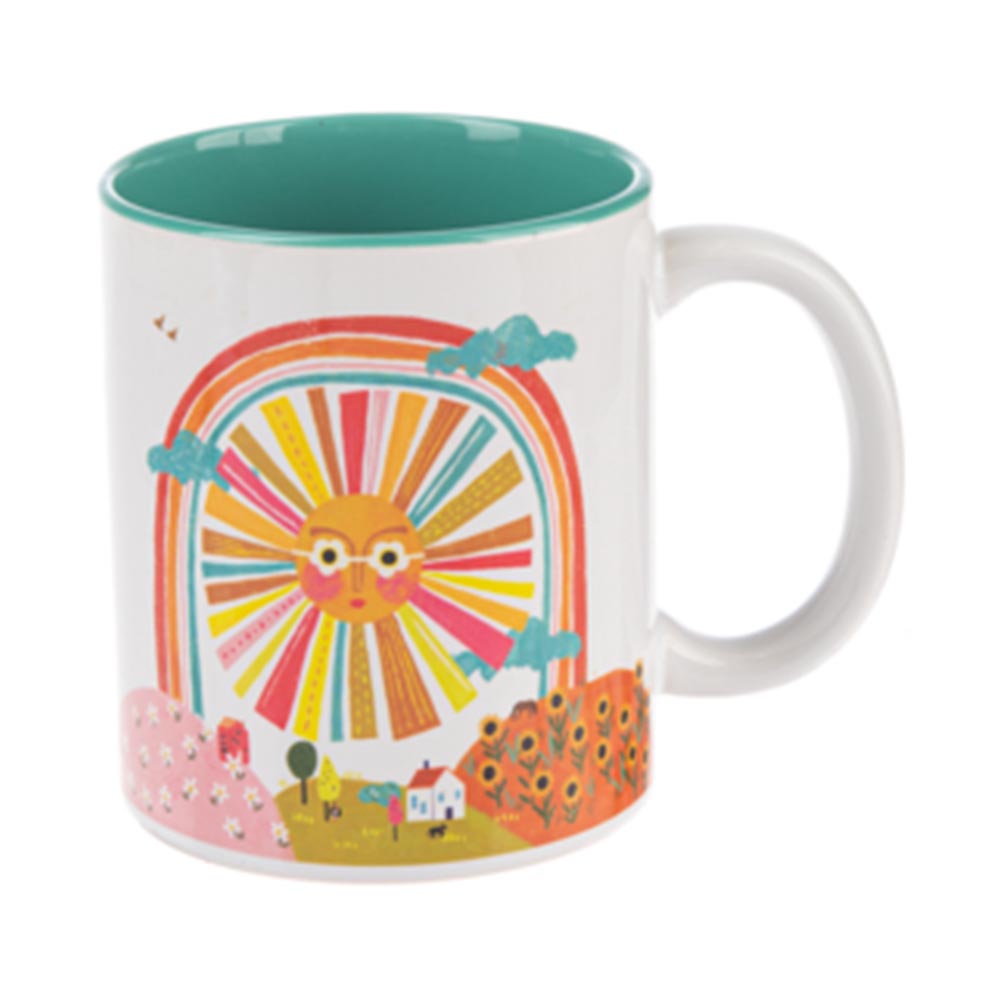 Whimsical Fun Mug With Inspirational Message - Sun